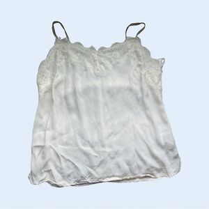 Silky satin lace trim neckline y2k cami
